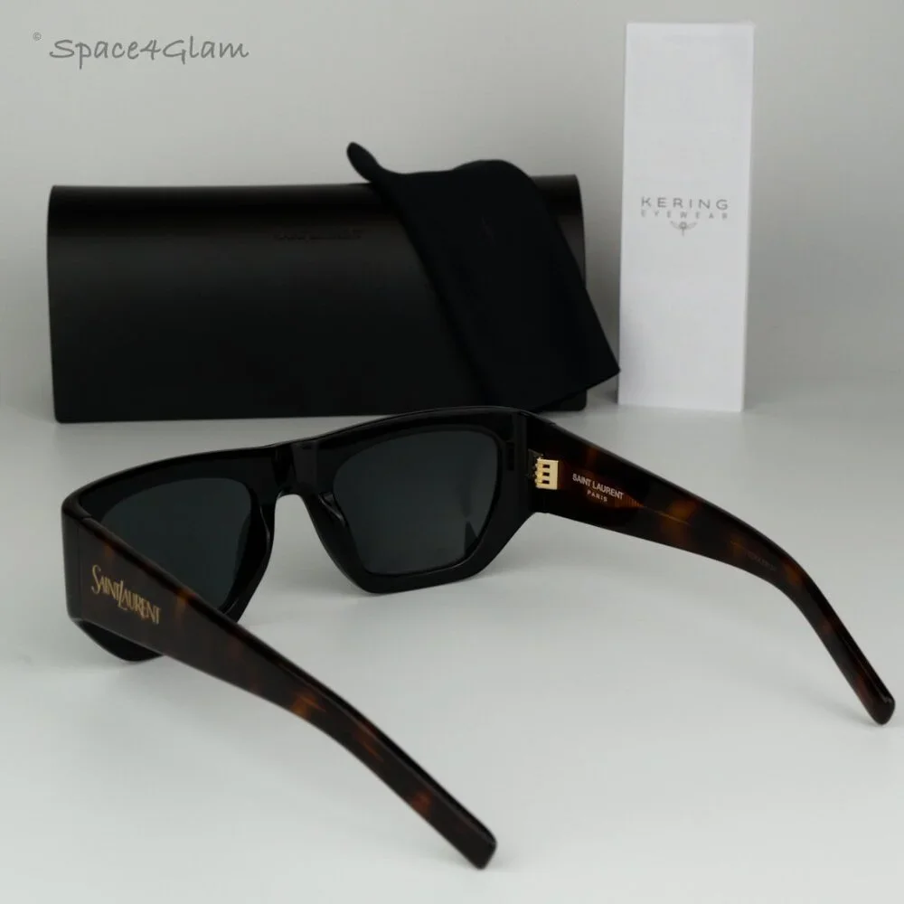 BRAND NEW Saint Laurent SL740 004 Black Havana Square Unisex Sunglasses